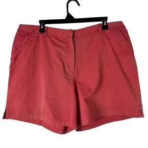 J.Jill Pink Bermuda 6" Inseam Chino 100% Cotton Short Women 18 Classic Preppy